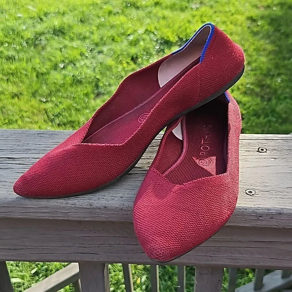 Rothy's The Point Maroon flats size 10.5